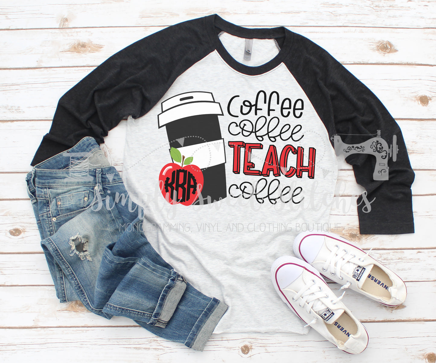 1424 - COFFEE COFFEE TEACH COFFEE - HEAT PRESS ADULT SHIRT