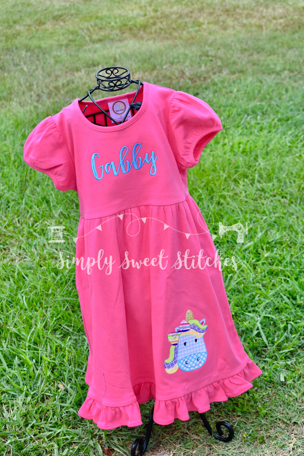 1107 - MAGICAL UNICORN - APPLIQUE EMPIRE DRESS
