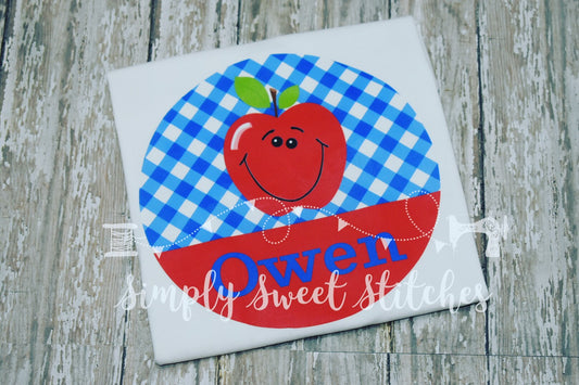 1115 - APPLE IN CIRCLE - HEAT PRESS CHILD SHIRT
