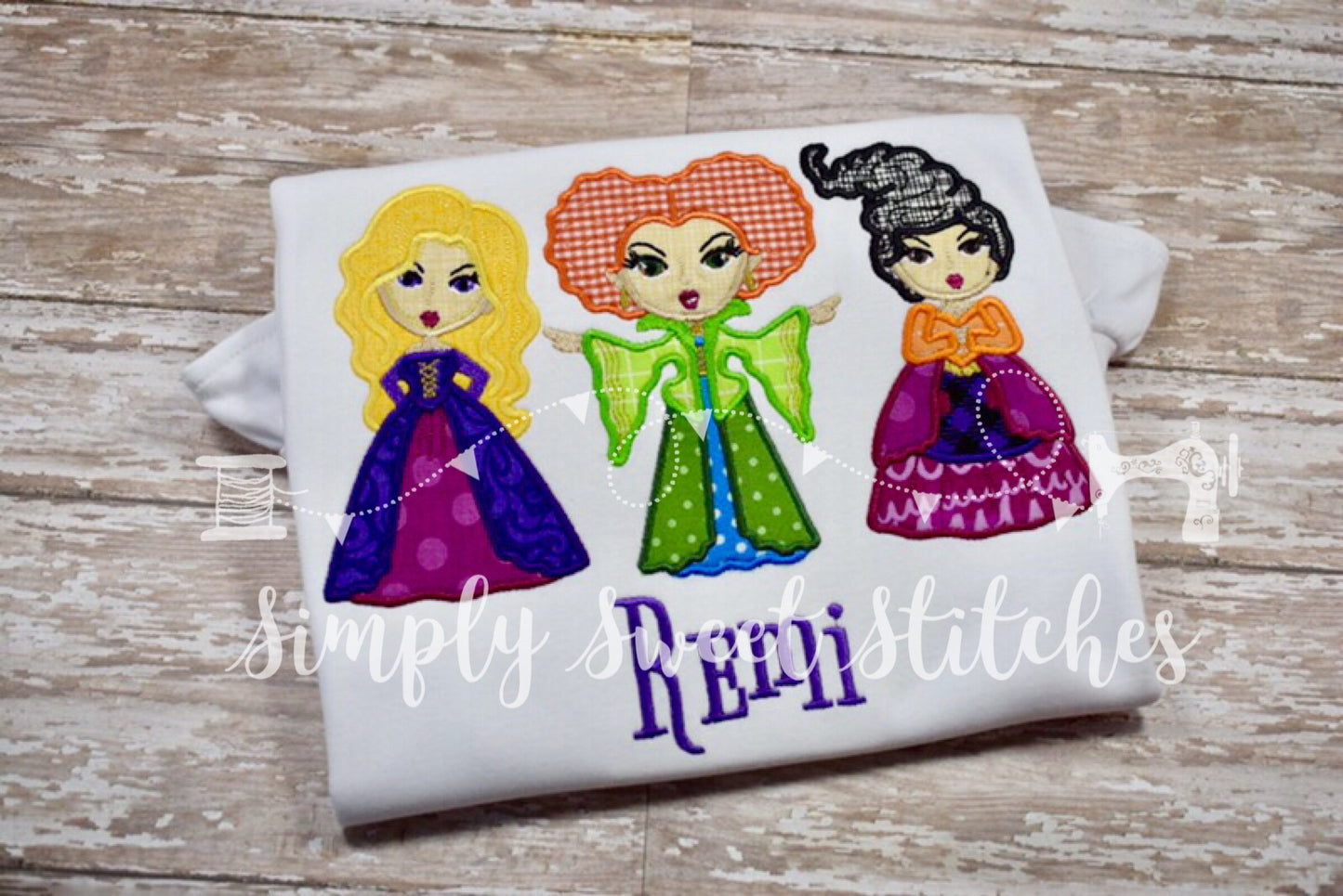 1120 - WITCH SISTERS HOCUS POCUS - APPLIQUE CHILD SHIRT