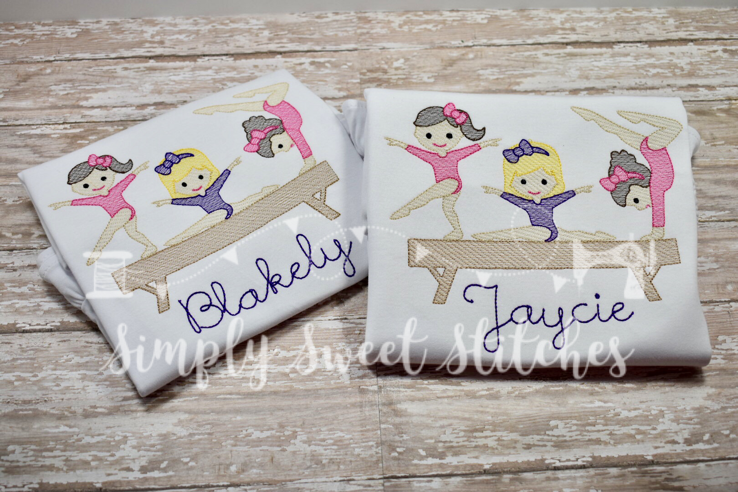 1181 - GYMNASTICS GIRLS - APPLIQUE CHILD SHIRT