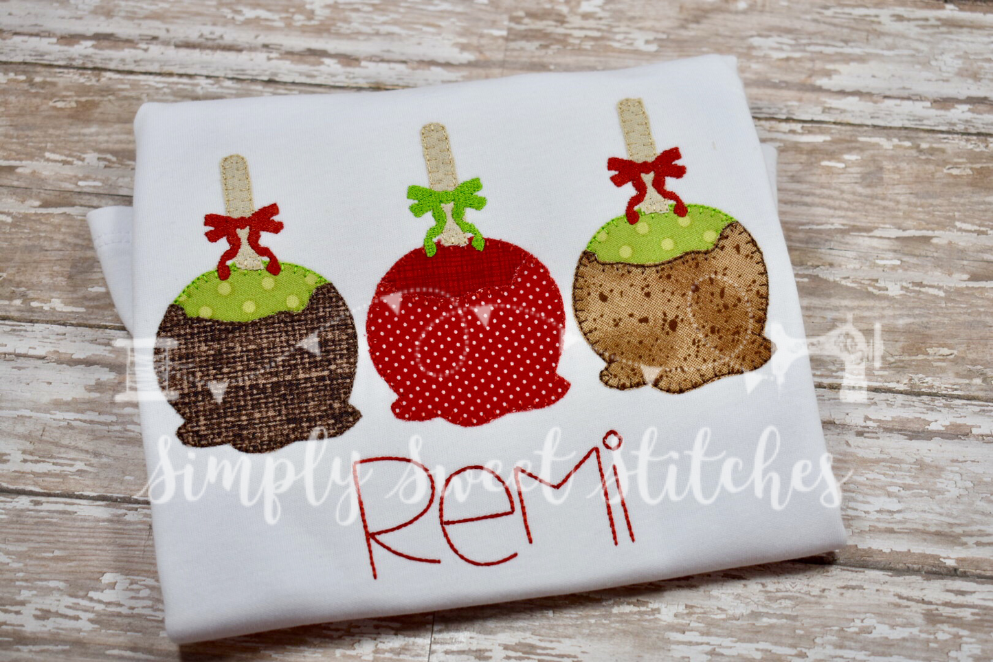 1153 - CANDY APPLE TRIO - APPLIQUE CHILD SHIRT