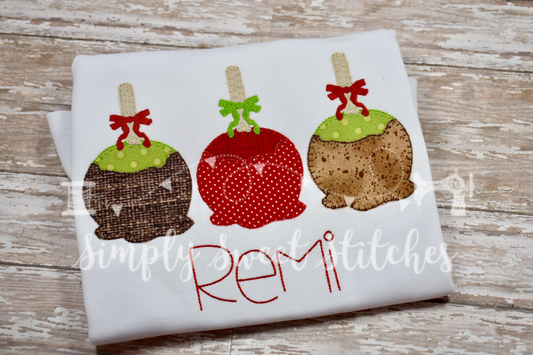 1153 - CANDY APPLE TRIO - APPLIQUE CHILD SHIRT
