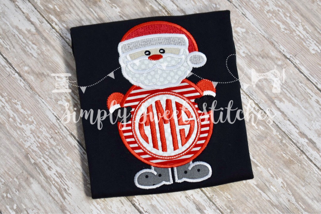 1306 - SANTA BODY MONOGRAM - APPLIQUE CHILD SHIRT