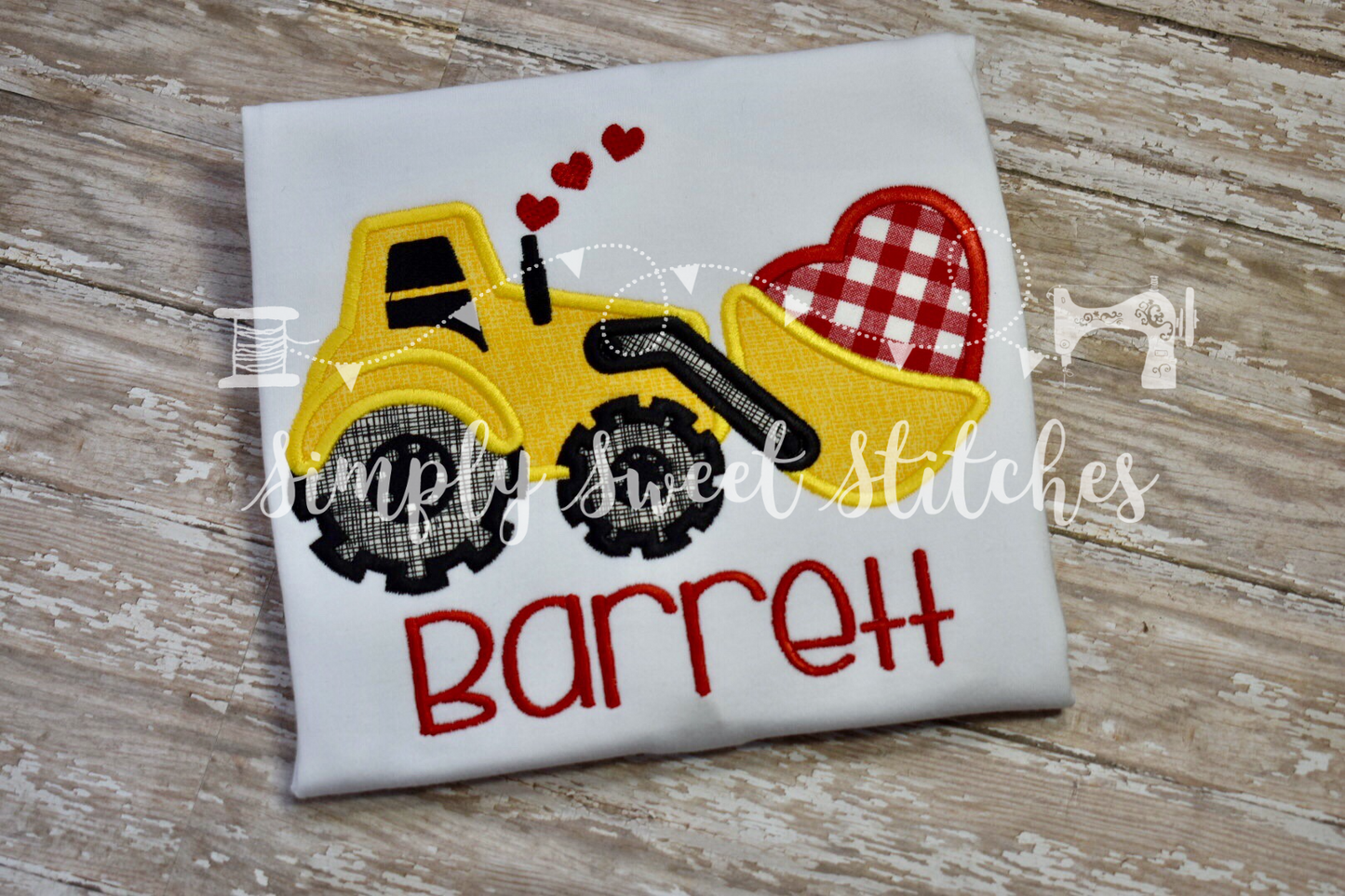 1296 - LOADS OF LOVE VALENTINES DAY - APPLIQUE CHILD SHIRT