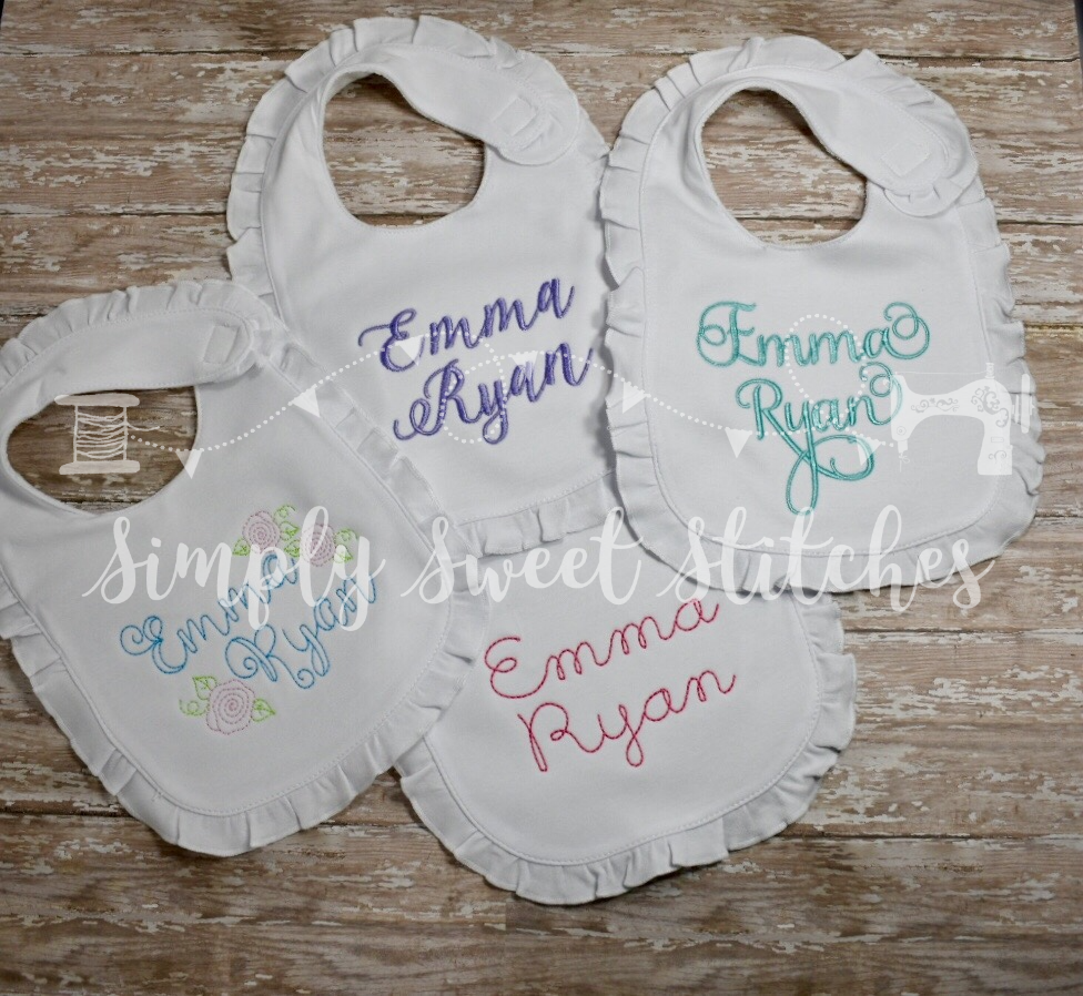1298 - PERSONALIZED - EMBROIDERED BIB