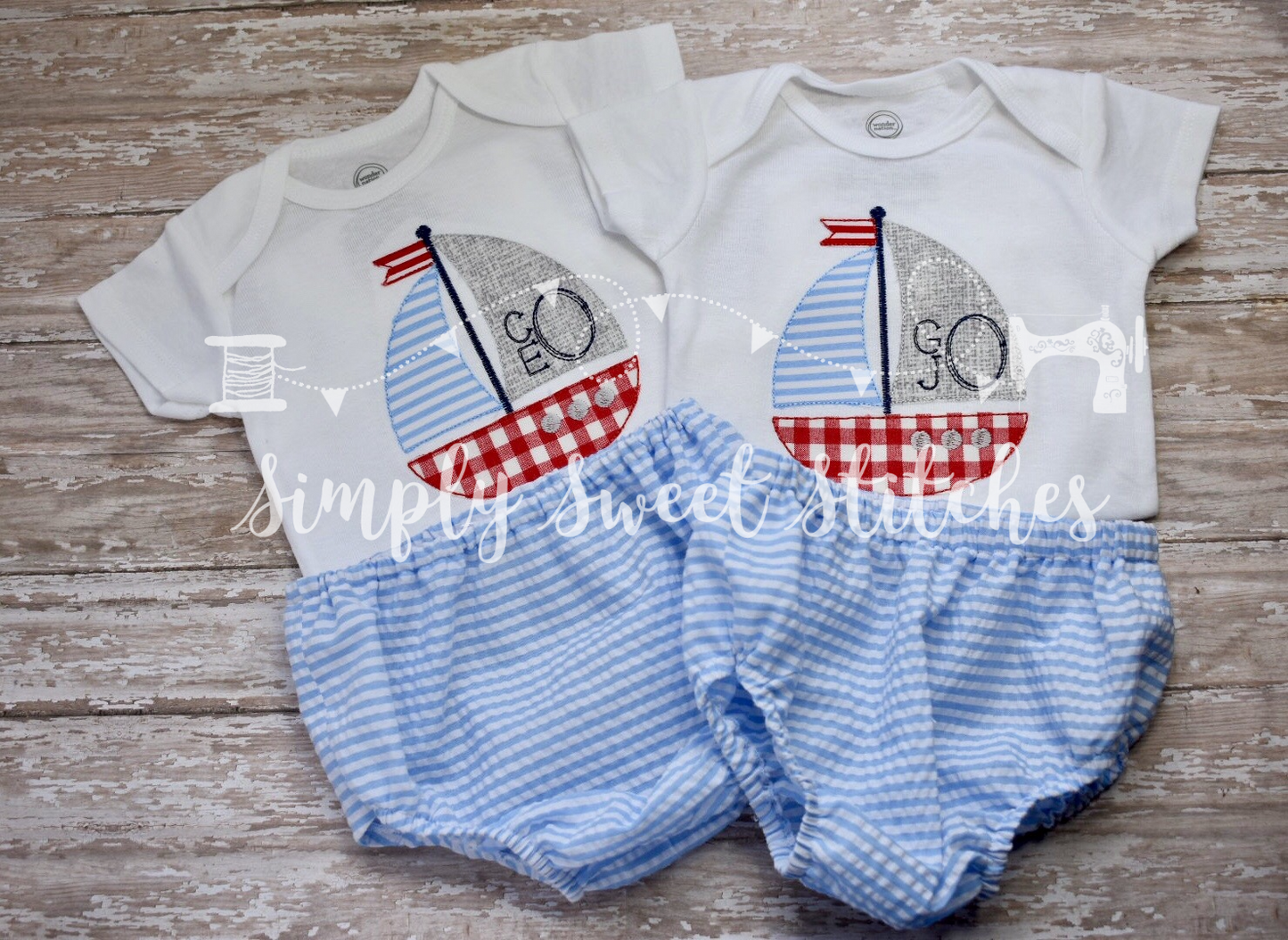 1049 - BOY SAILBOAT - APPLIQUE CHILD SHIRT