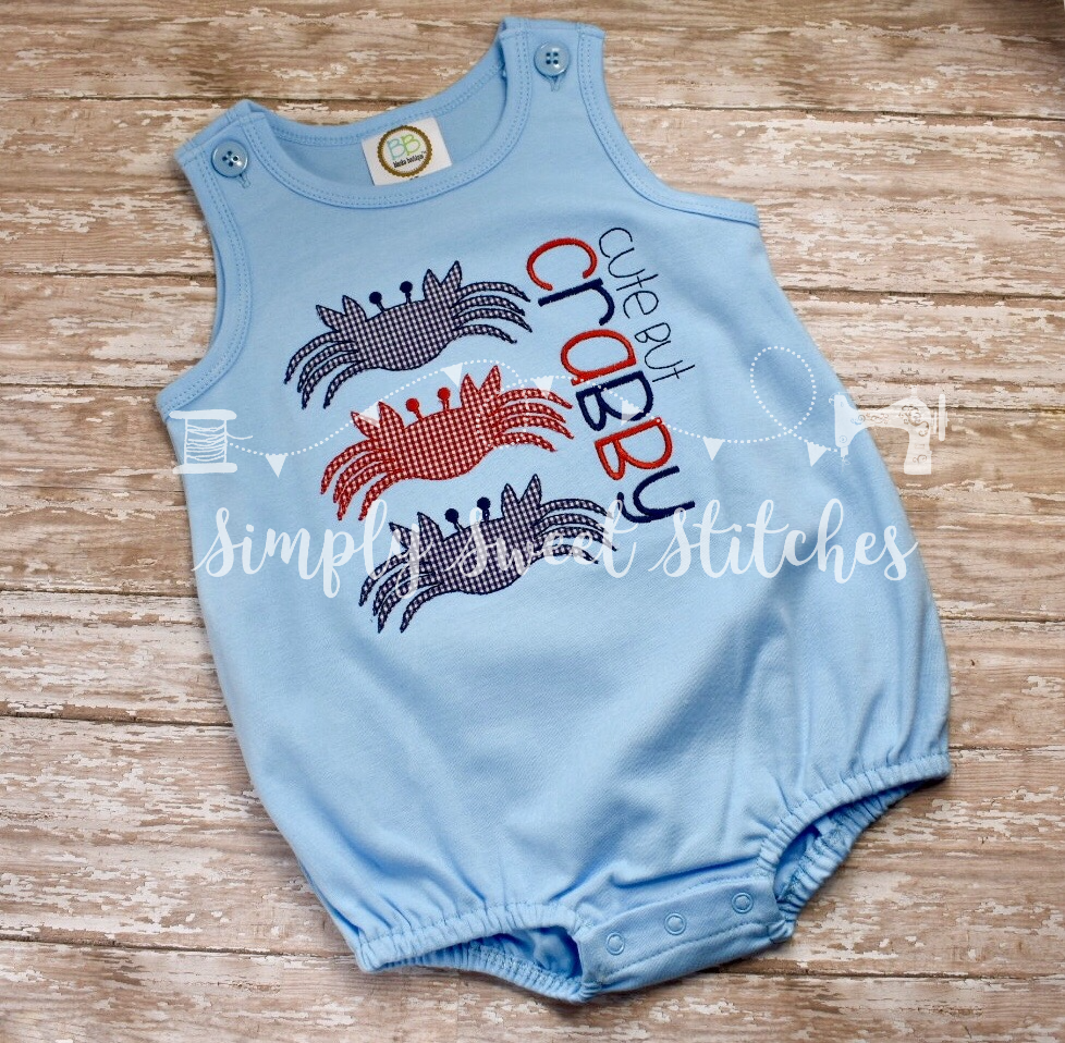 1021 - CUTE BUT CRABBY - APPLIQUE CHILD SHIRT