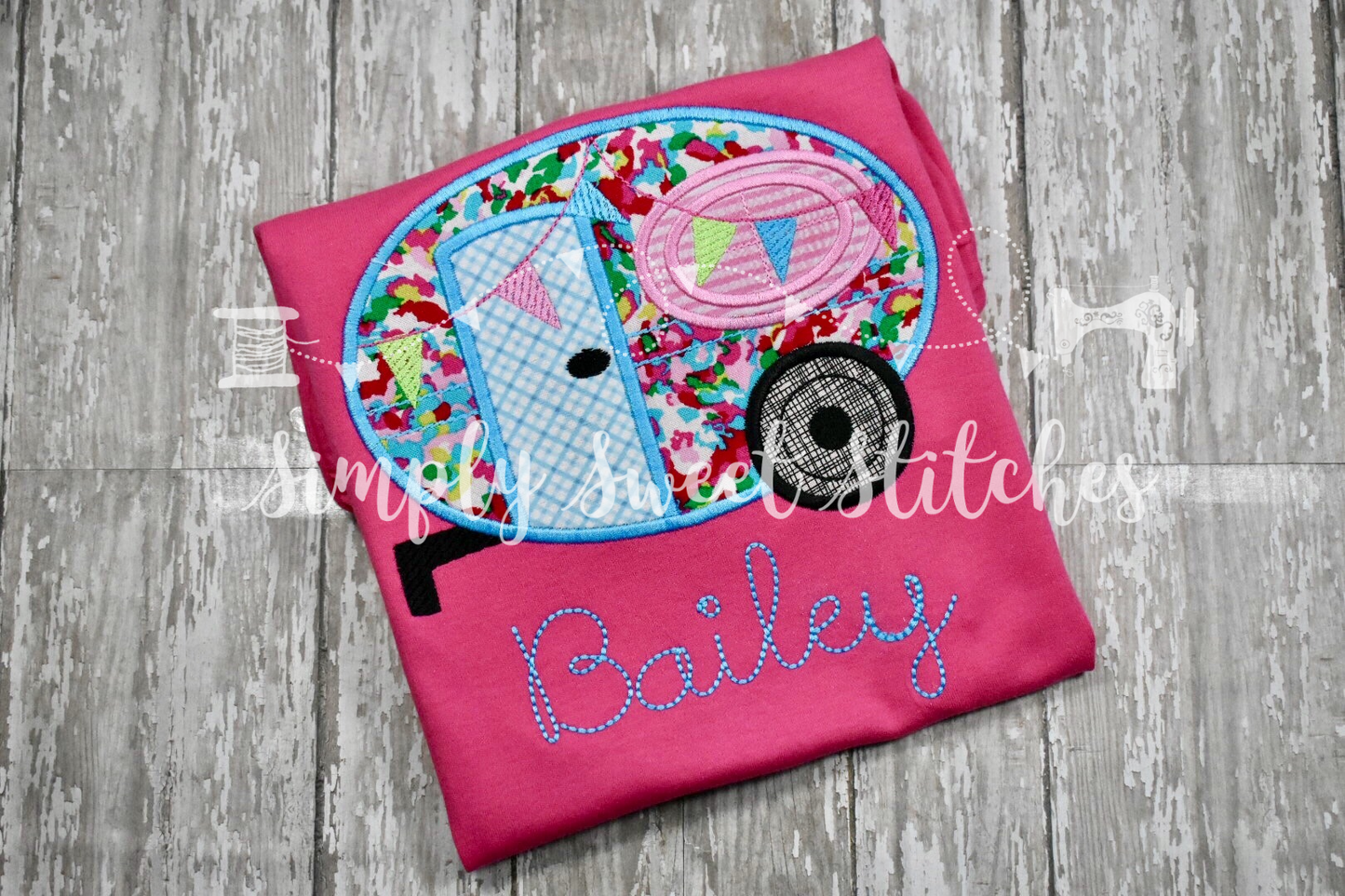 1038 - HAPPY CAMPER - APPLIQUE CHILD SHIRT