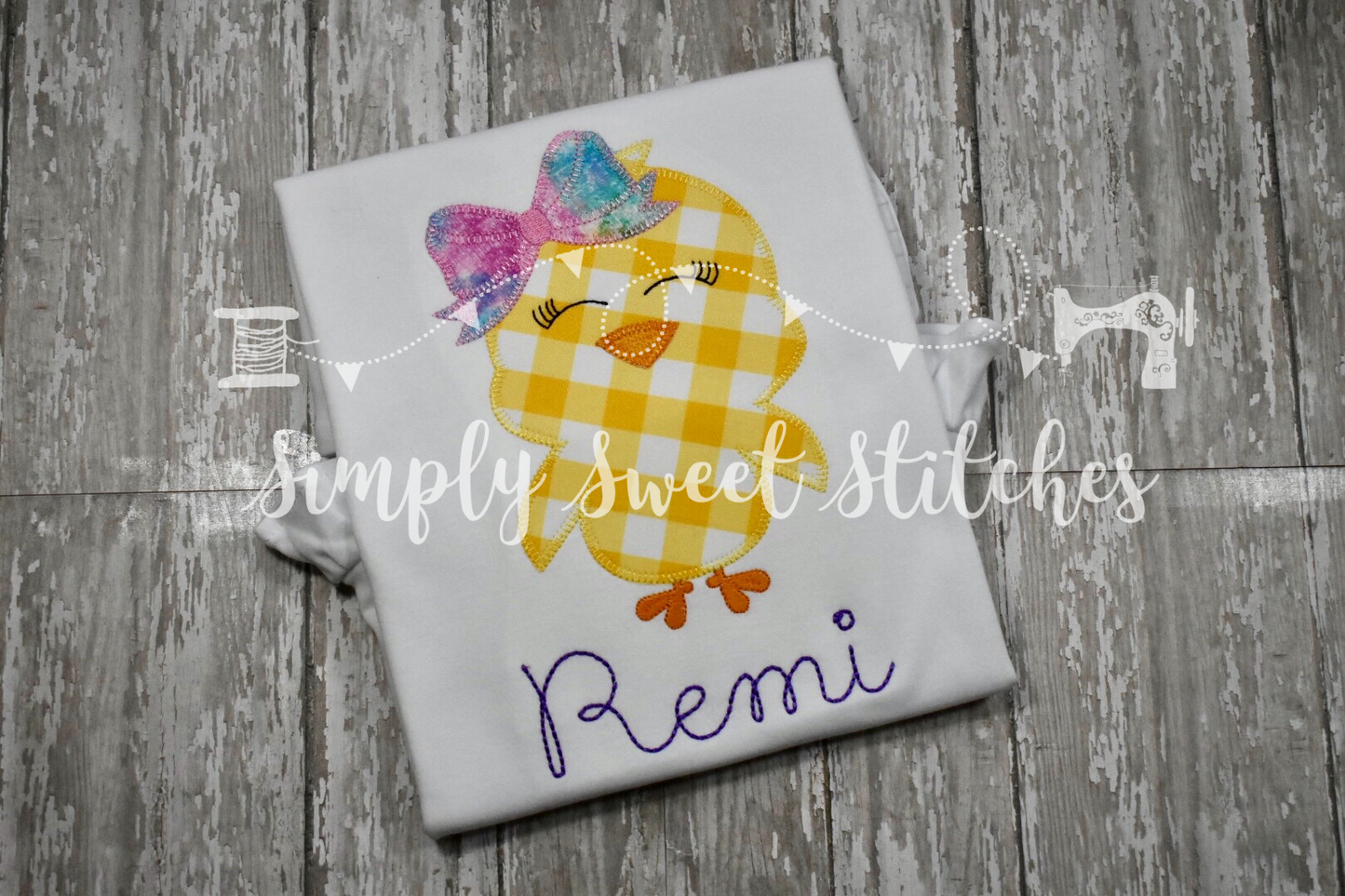 1373 - MISS EASTER CHICK - APPLIQUE CHILD SHIRT