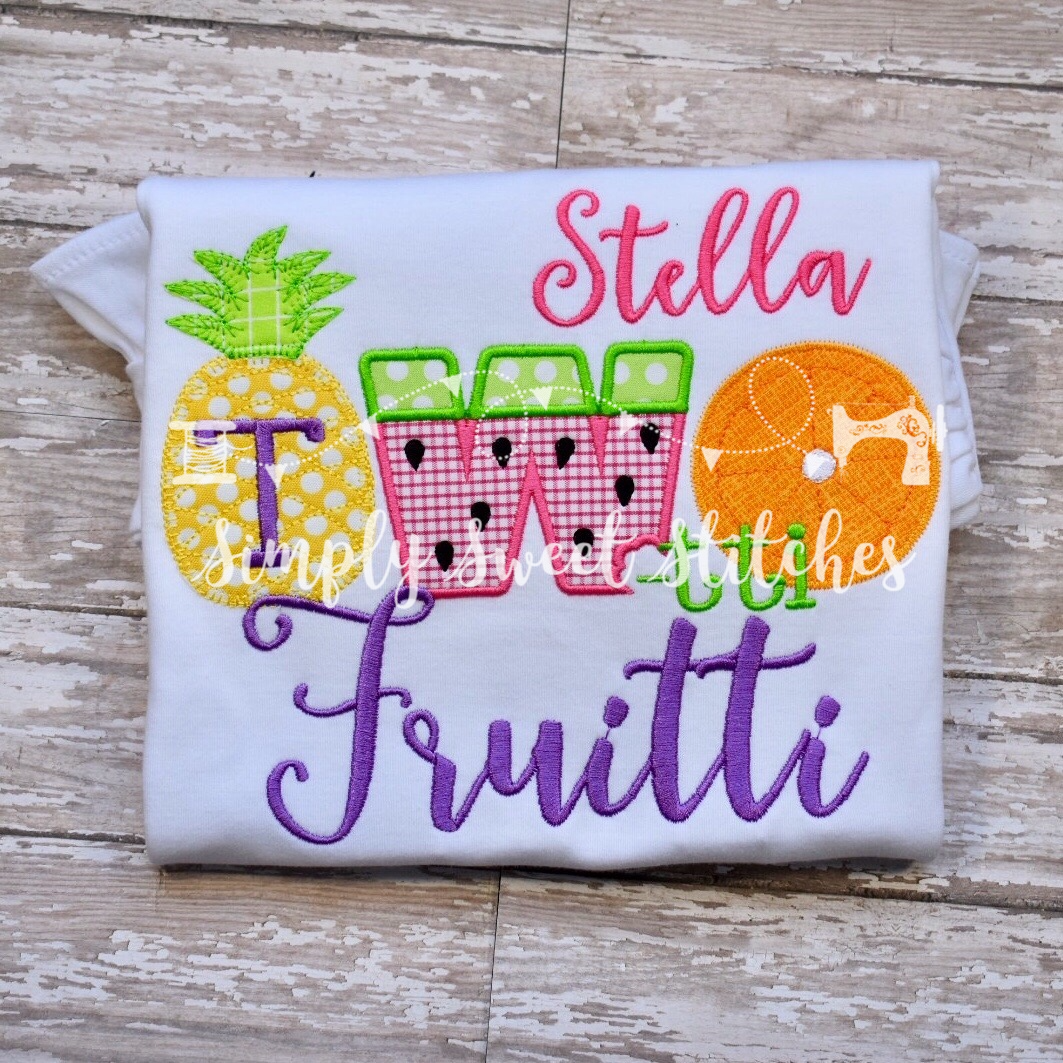 1379 - TWOTTI FRUITTI BIRTHDAY - APPLIQUE CHILD SHIRT