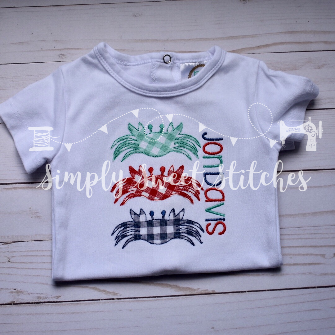 1021 - CUTE BUT CRABBY - APPLIQUE CHILD SHIRT