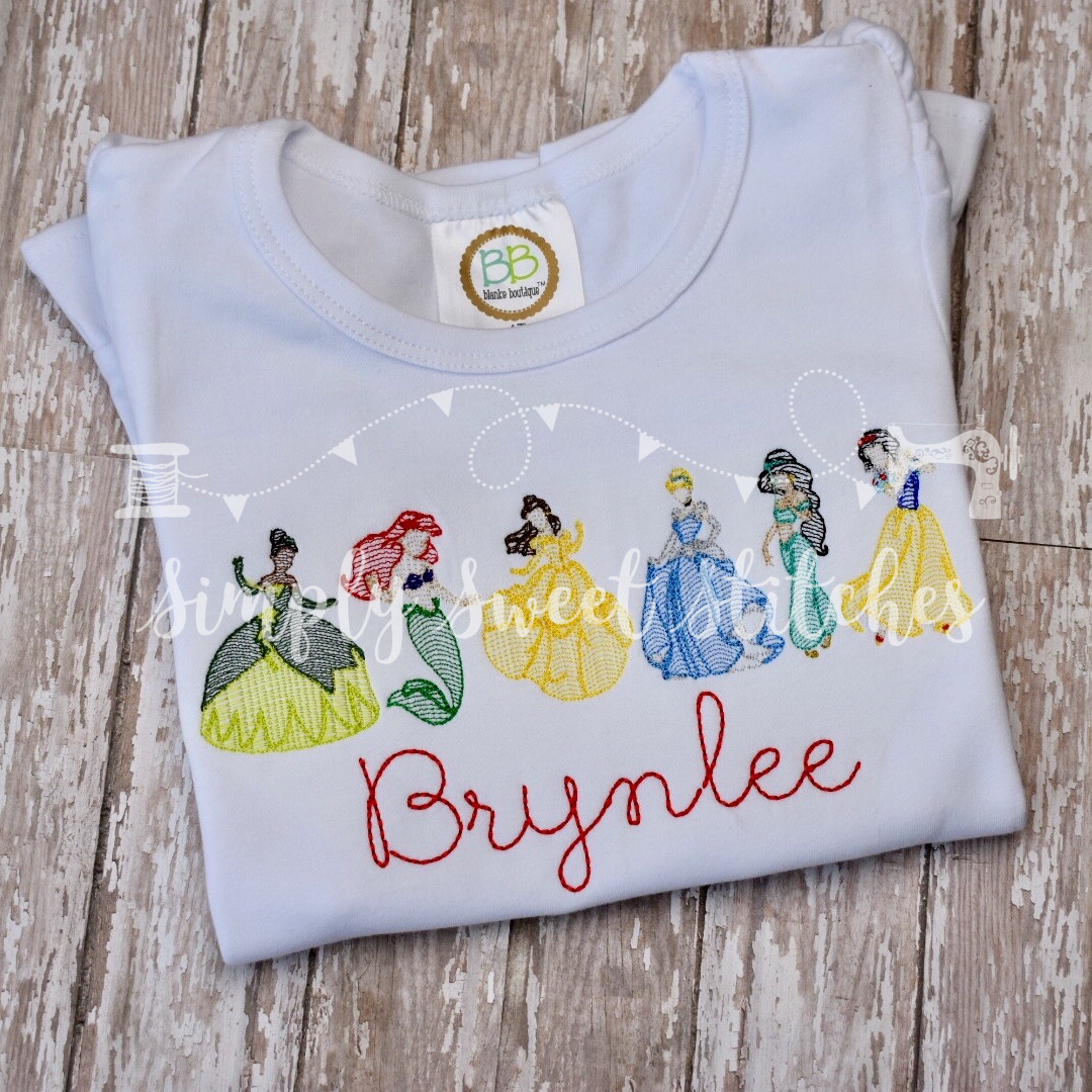 1646 - PRINCESS LINEUP - SKETCH CHILD SHIRT