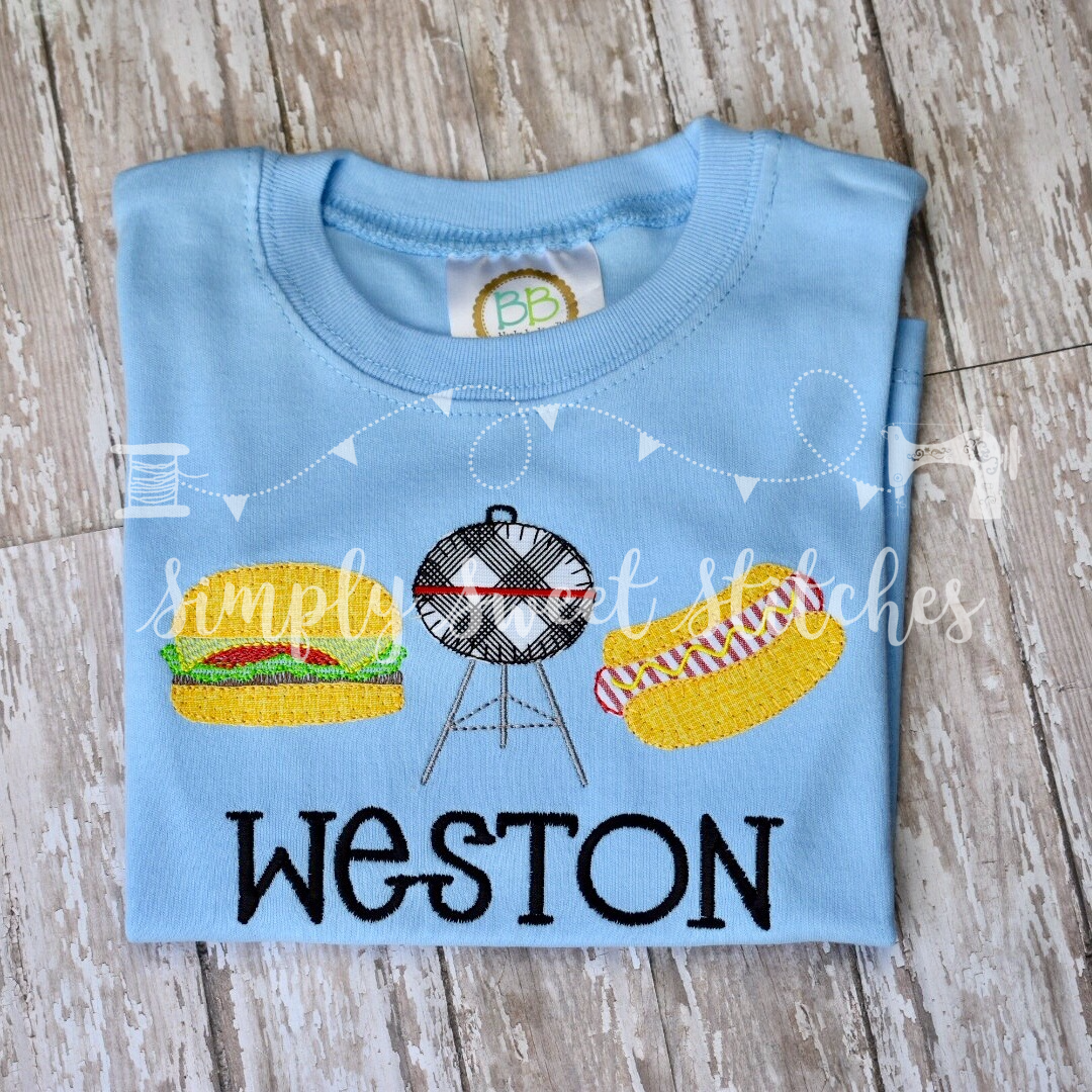 1341 - BBQ TRIO - APPLIQUE CHILD SHIRT