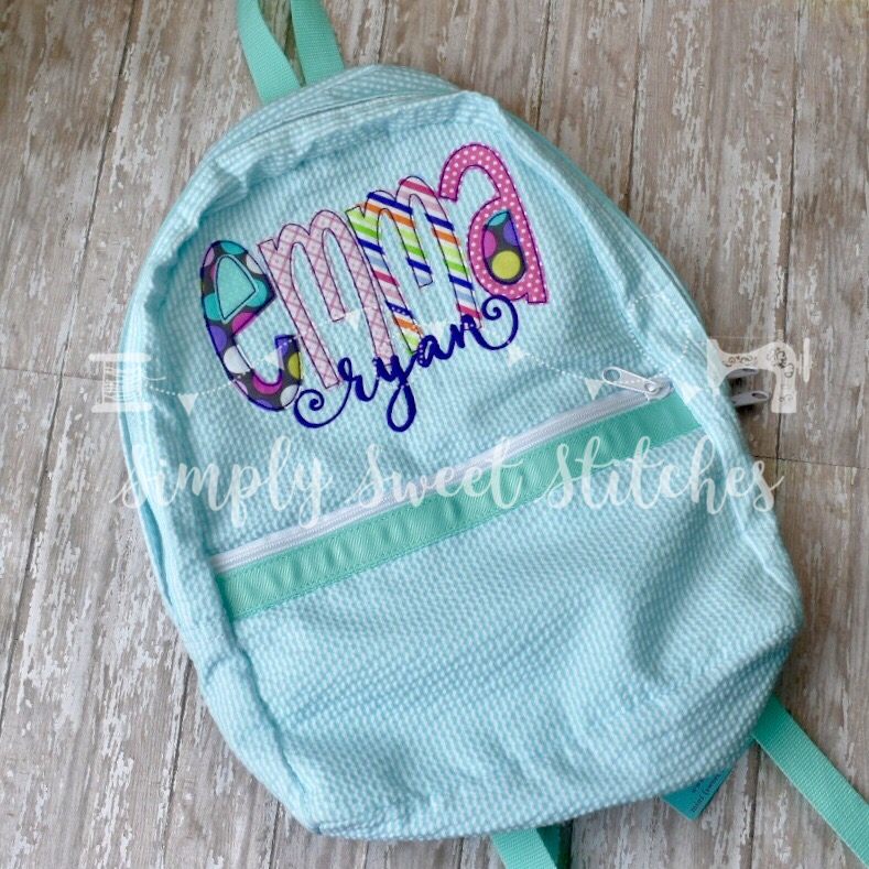 1133 - GIRL NAME - APPLIQUE BACKPACK