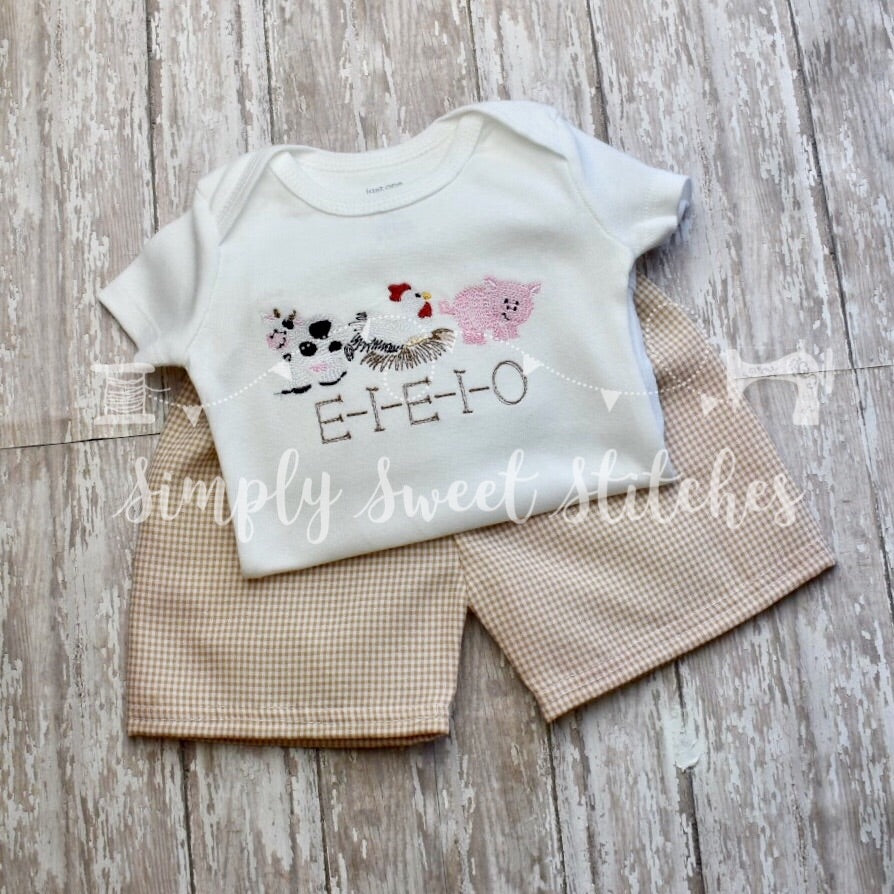 1474 - EIEIO FARM ANIMALS - SKETCH CHILD SHIRT
