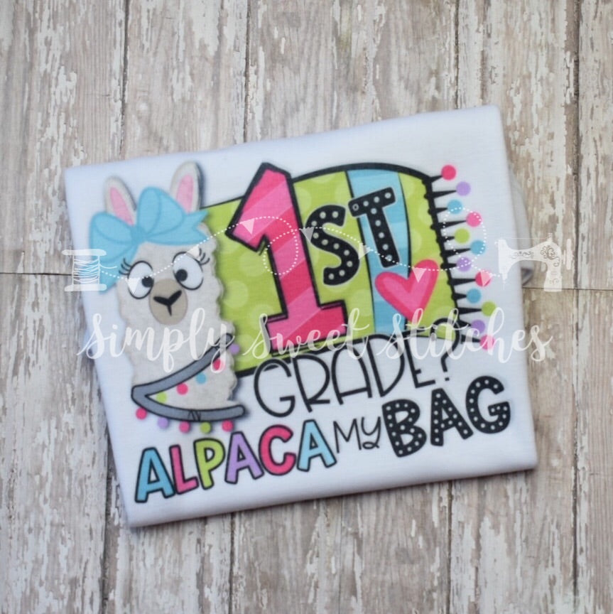 1466 - 1ST GRADE ALPACA BAG - HEAT PRESS CHILD SHIRT