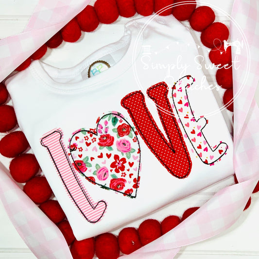 2240 - LOVE - APPLIQUE CHILD SHIRT