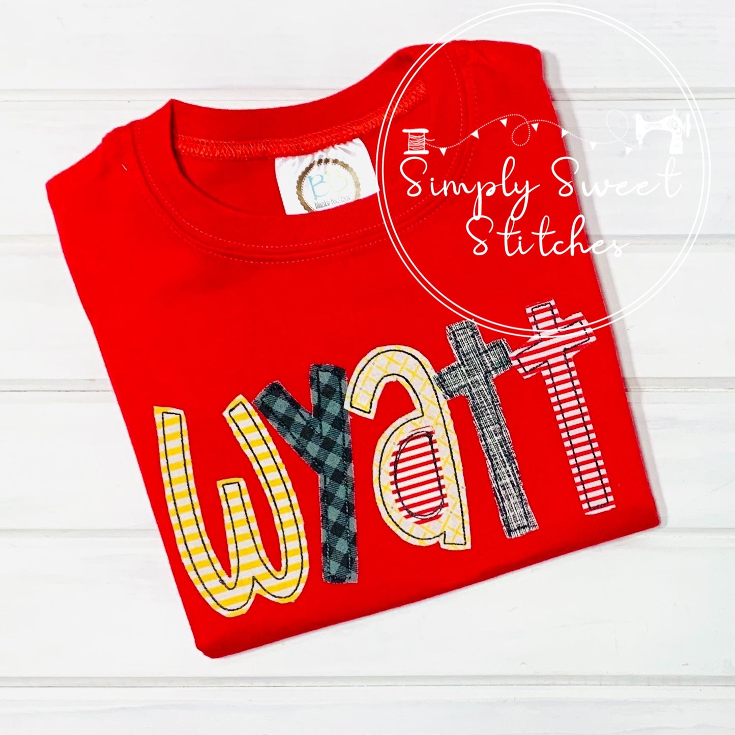 1025 - BOY NAME - APPLIQUE CHILD SHIRT