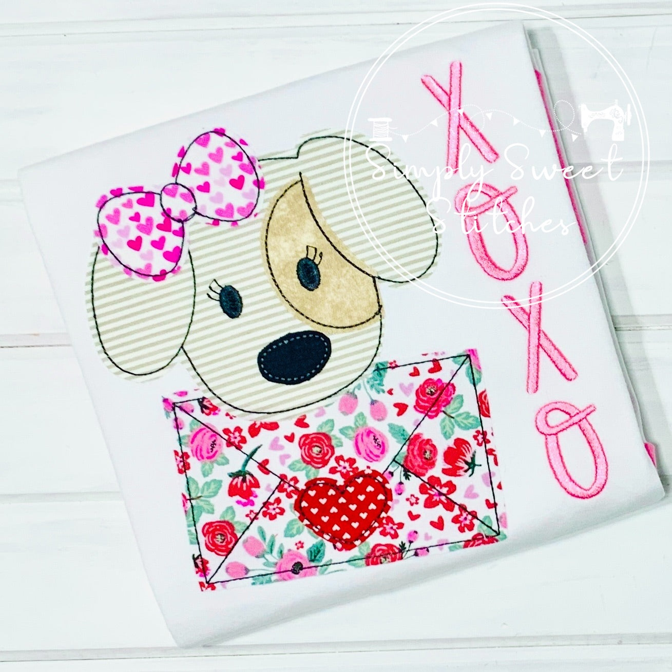 1947 - GIRL XOXO PUP - APPLIQUE CHILD SHIRT