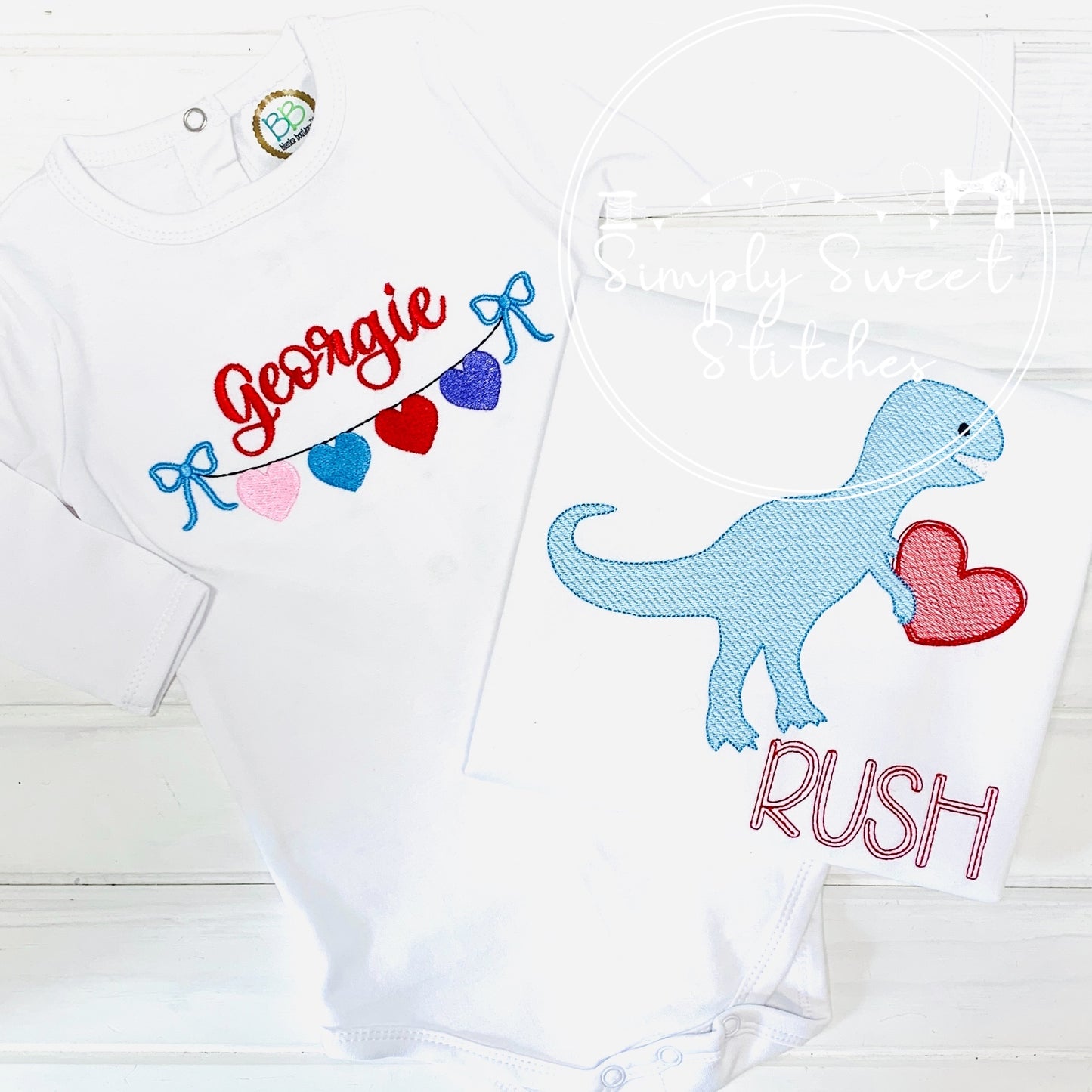 2237 - HEART BANNER - SKETCH CHILD SHIRT