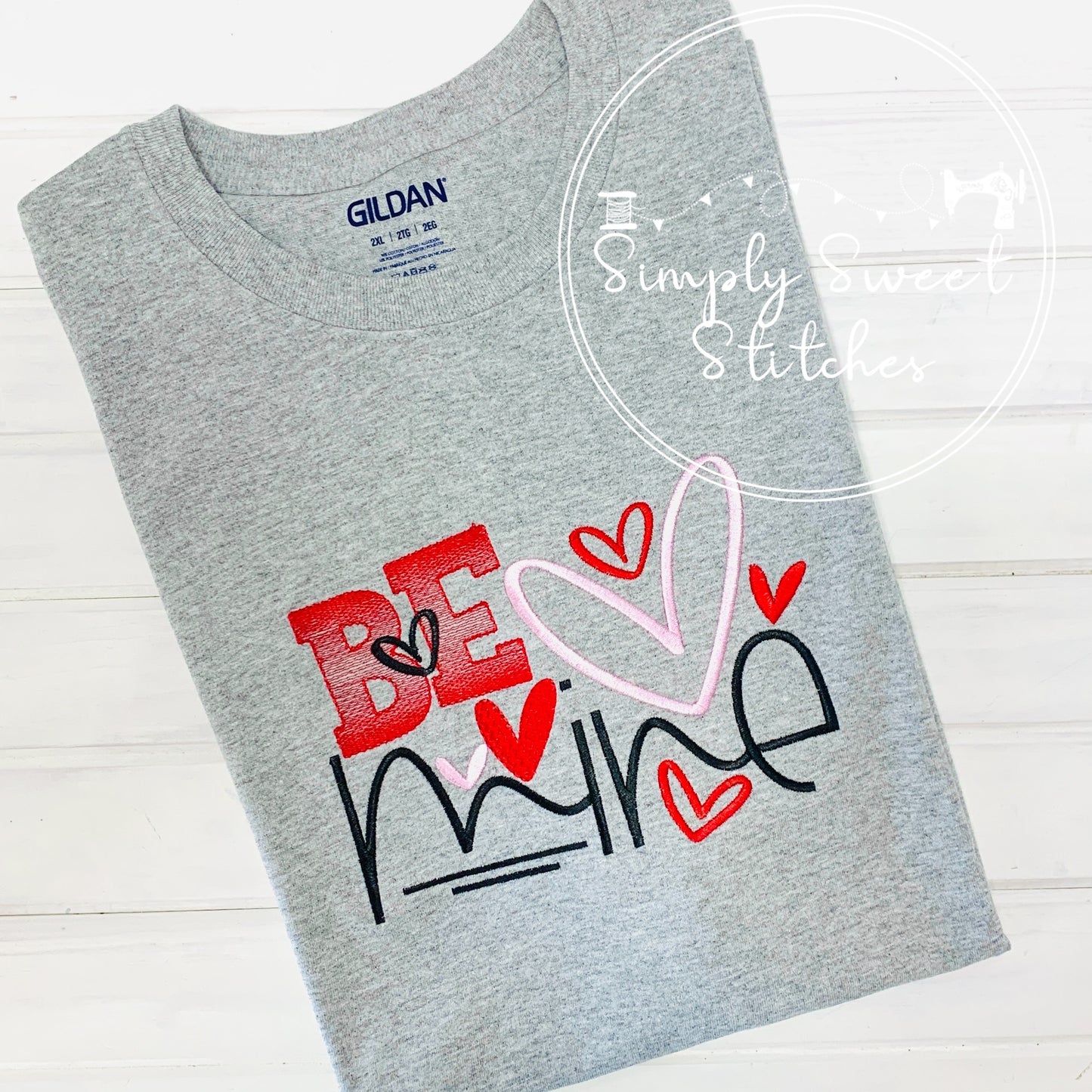 2260 - BE MINE - EMBROIDERY ADULT SHIRT