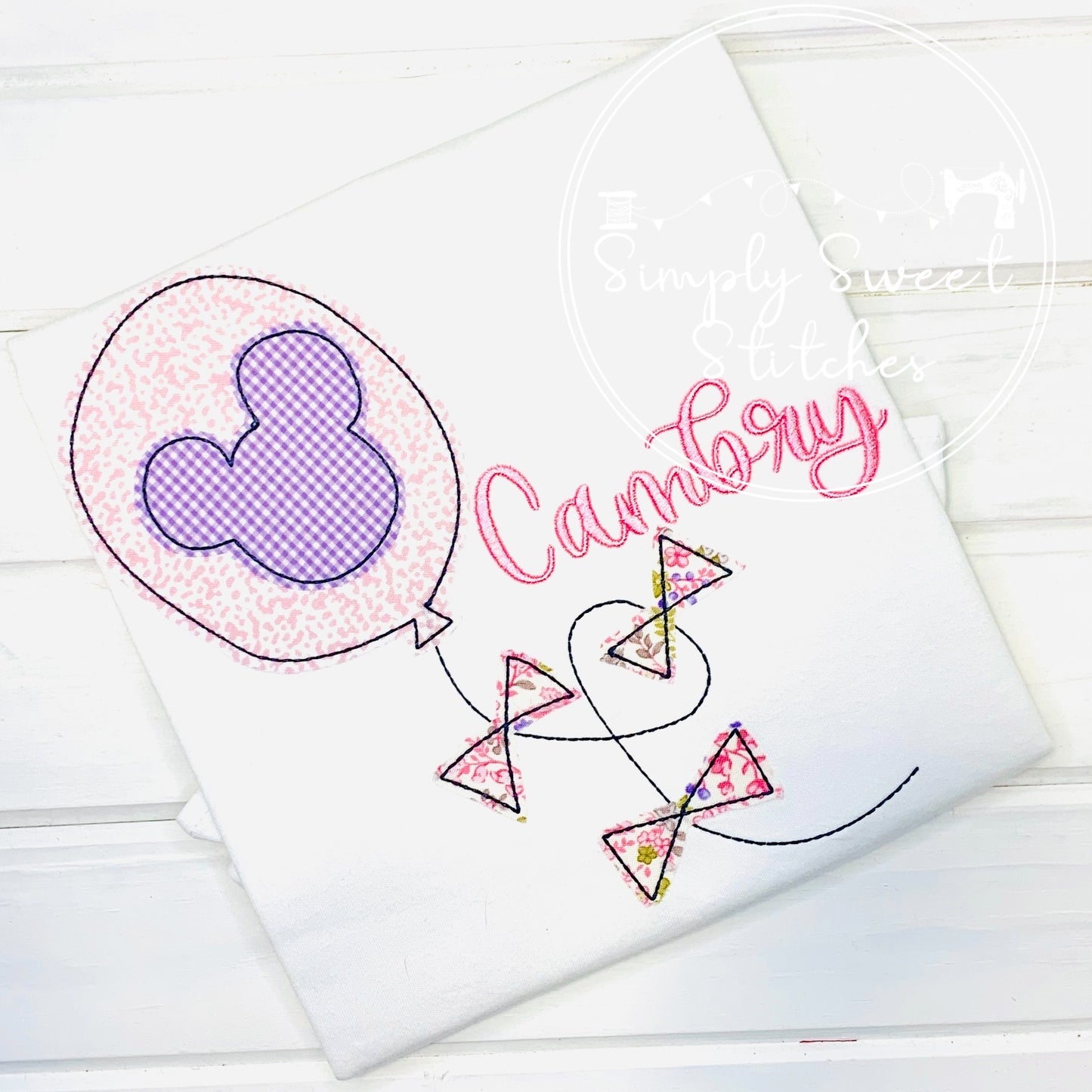 2269 - MISS MOUSE BALLOON - APPLIQUE CHILD SHIRT