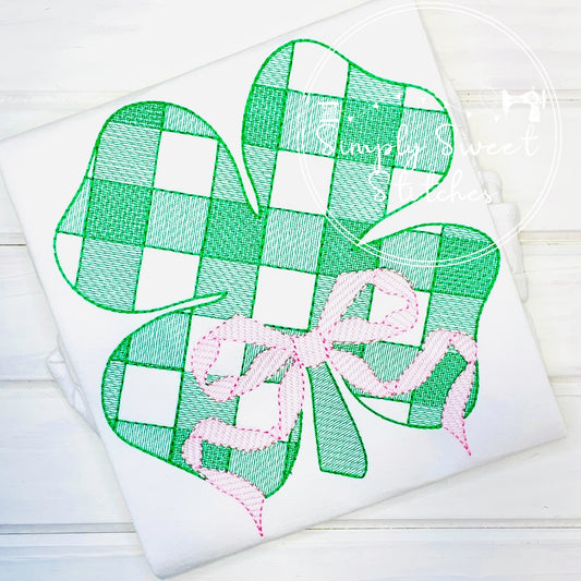 2244 - LUCKY CLOVER GIRL - SKETCH  CHILD SHIRT