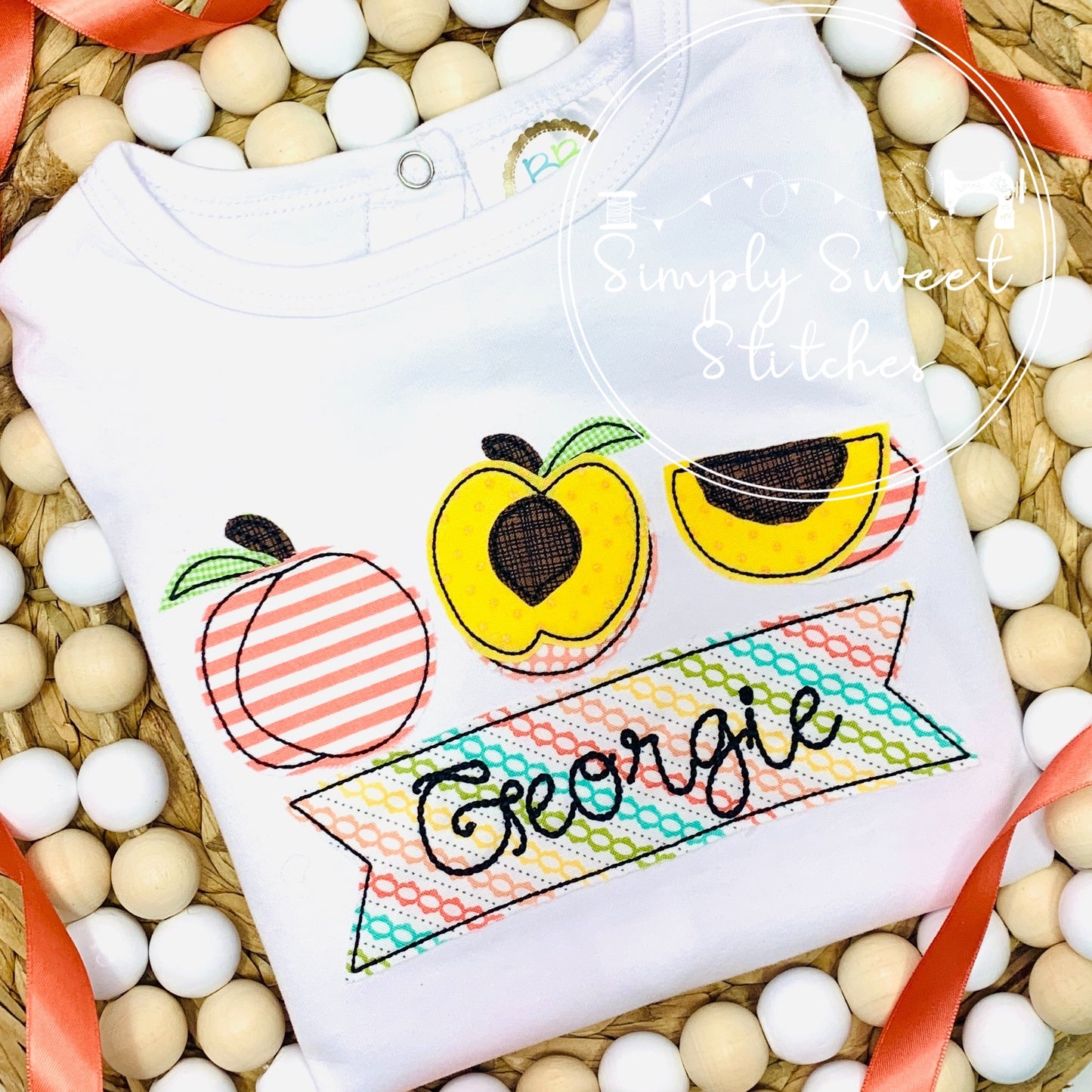 1997 - PEACH TRIO - APPLIQUE CHILD SHIRT