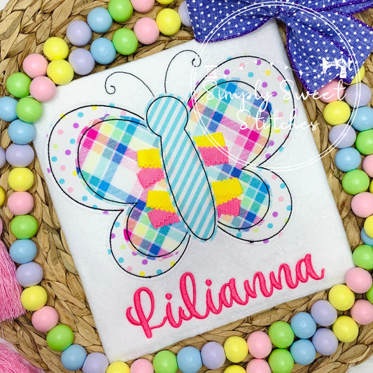 2311 - RIBBON BUTTERFLY - APPLIQUE CHILD SHIRT