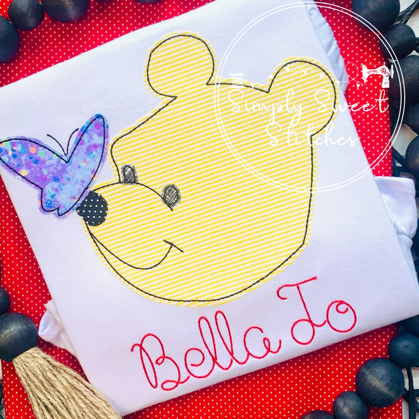 2322 - POOH BEAR FACE - APPLIQUE CHILD SHIRT