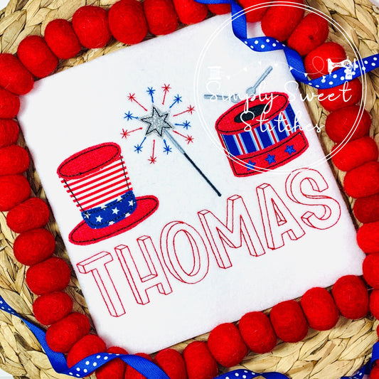 2324 - PATRIOTIC TRIO - APPLIQUE CHILD SHIRT