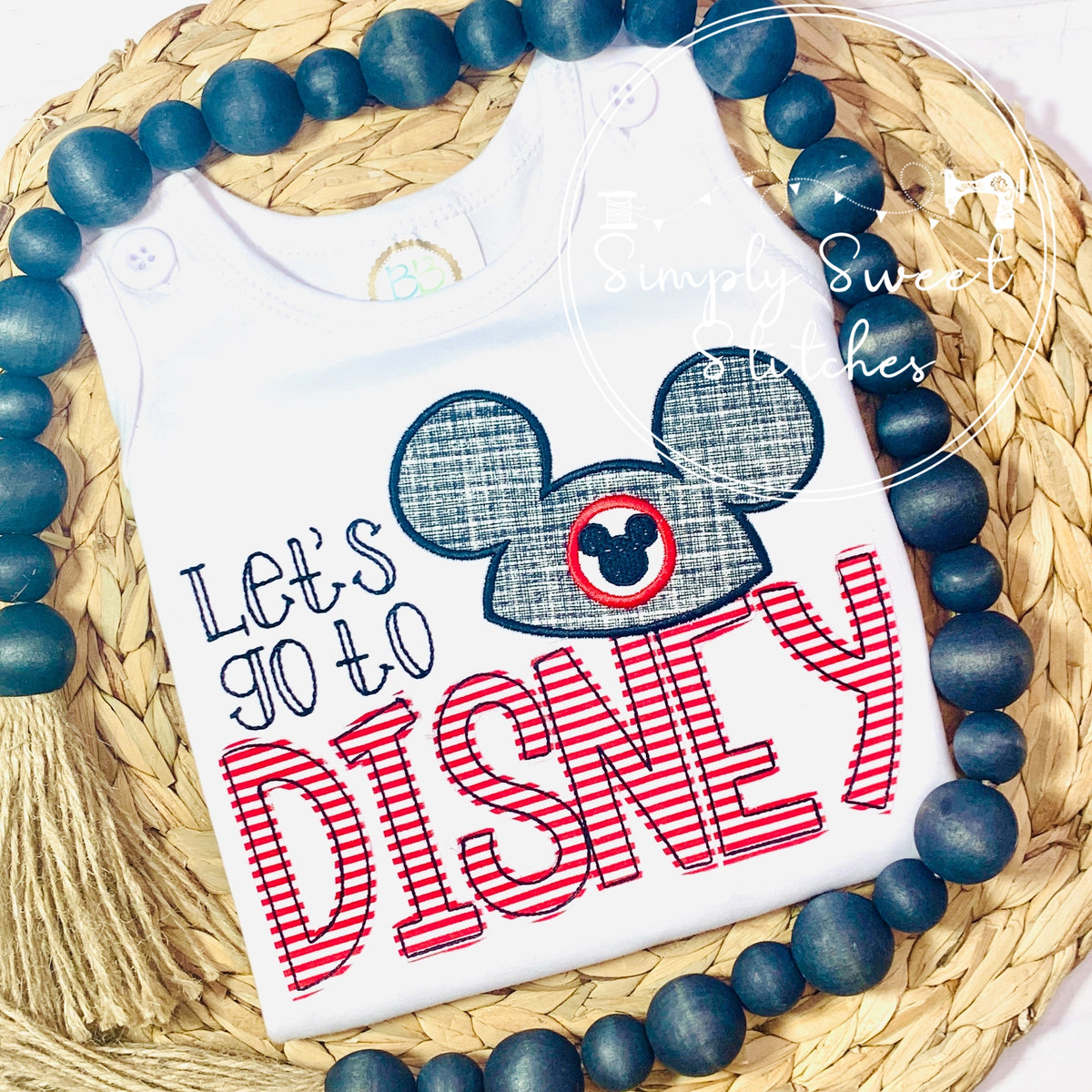 2074 - LET'S GO TO DISNEY - APPLIQUE CHILD SHIRT
