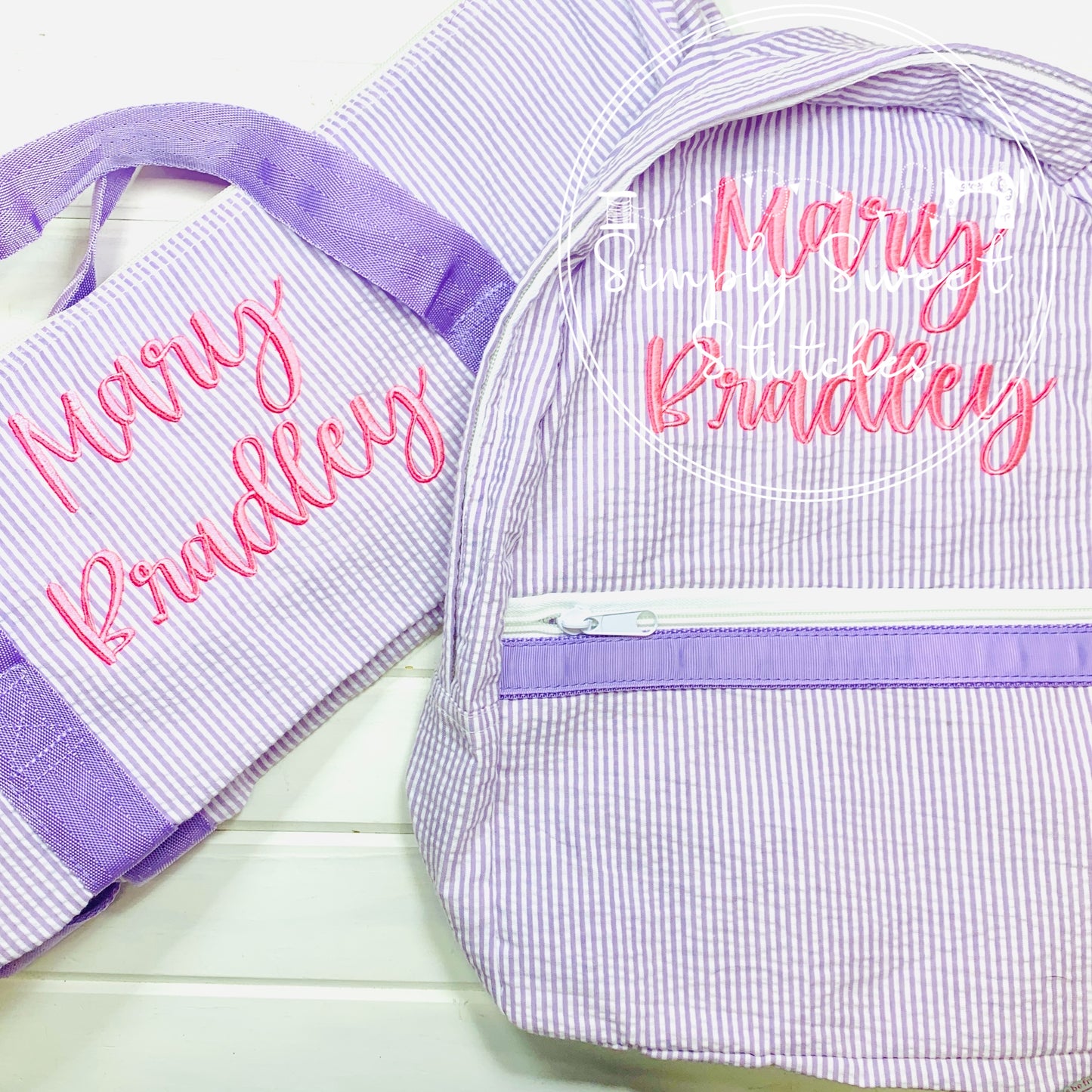2716 - GIRL STITCHED NAME BACKPACK - MEDIUM SIZE
