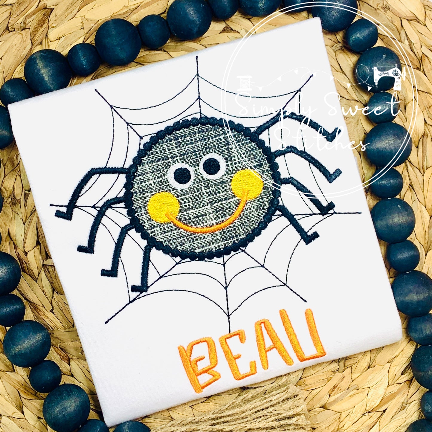 2341 - BOY SPIDER IN WEB - APPLIQUE CHILD SHIRT