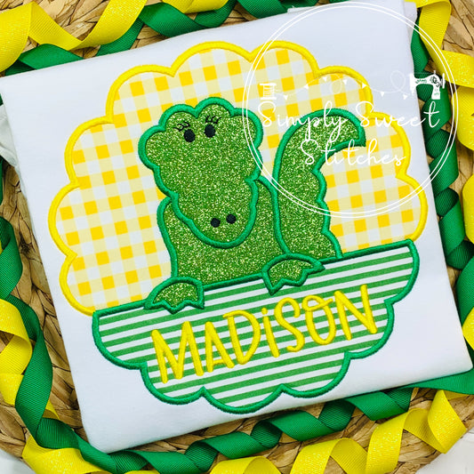 2345 - ALLIGATOR SCALLOP CIRCLE - APPLIQUE CHILD SHIRT