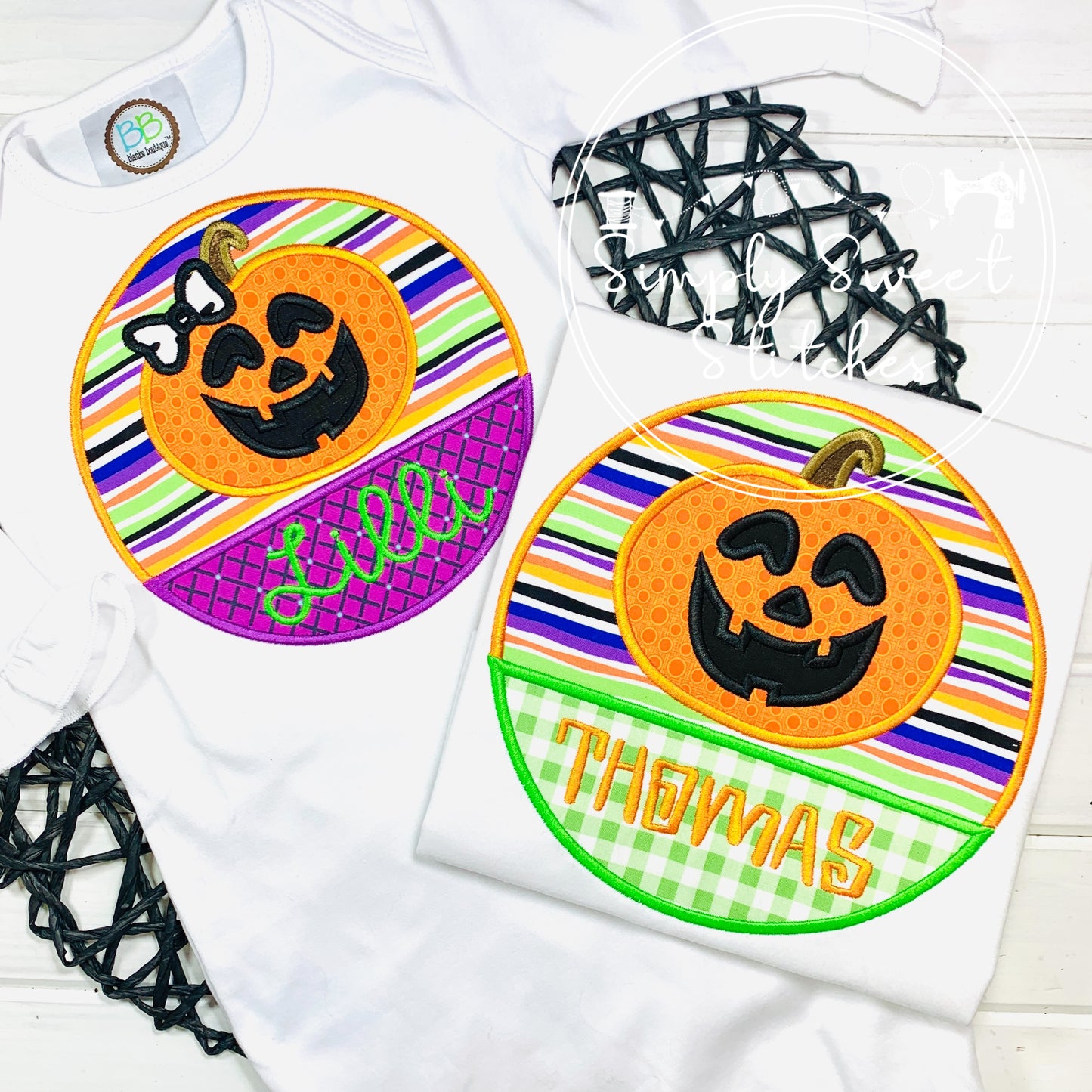 2351 - SPLIT PUMPKIN CIRCLE GIRL - APPLIQUE CHILD SHIRT