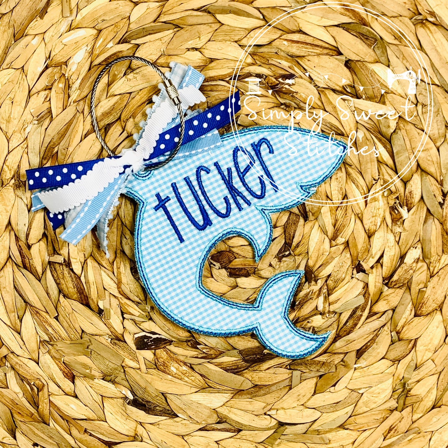 2352 - SHARK APPLIQUE - BAG TAG