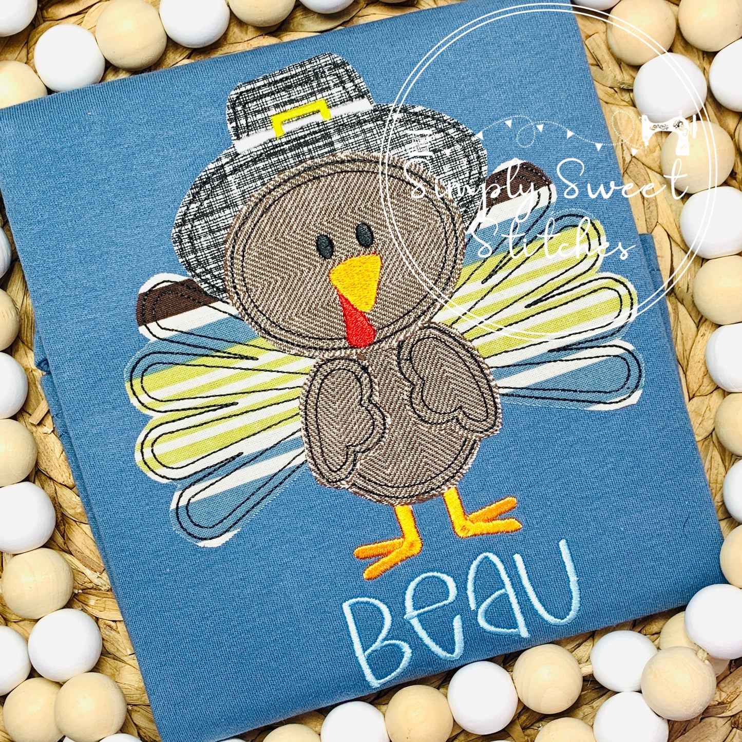 2156 - PILGRAM TURKEY - APPLIQUE CHILD SHIRT