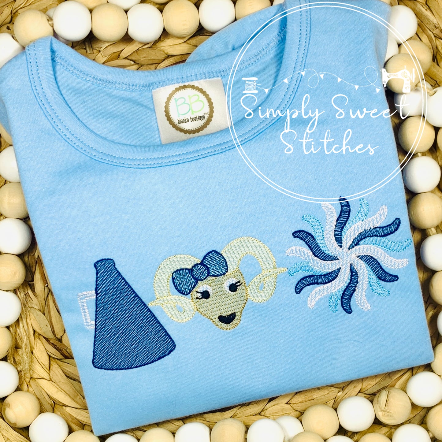 2415 - RAMS CHEERLEADER - SKETCH CHILD SHIRT
