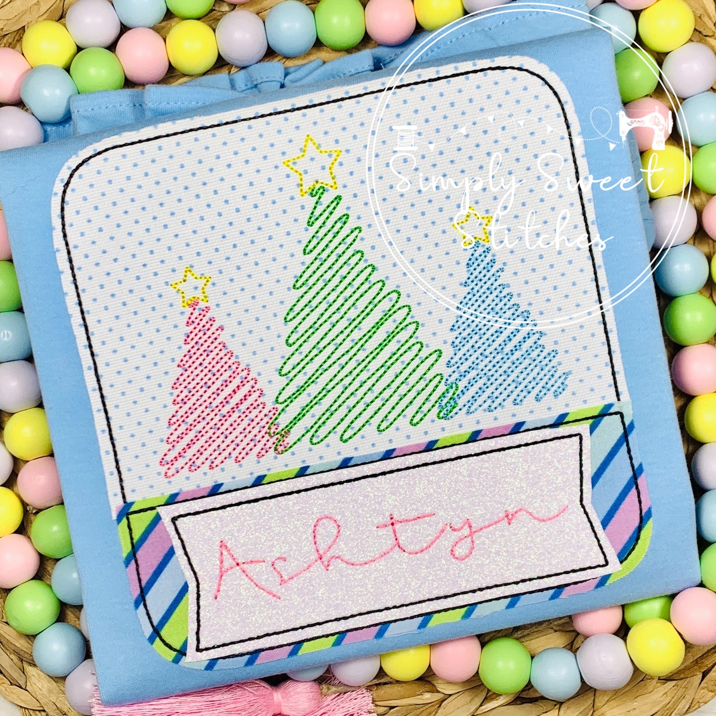2418 - SQUIGGLY CHRISTMAS TREE - SKETCH CHILD SHIRT