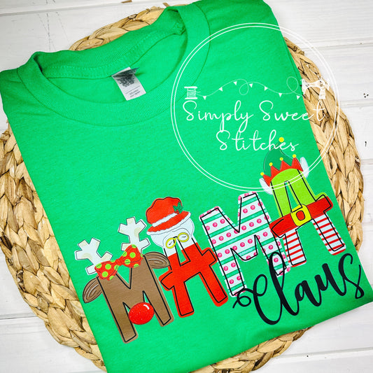2398 - MAMA CLAUS - HEAT PRESS ADULT SHIRT