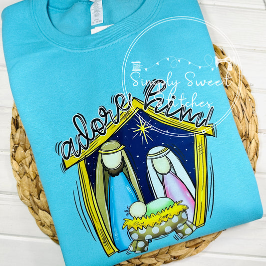 2402 - ADORE HIM - HEAT PRESS ADULT SHIRT
