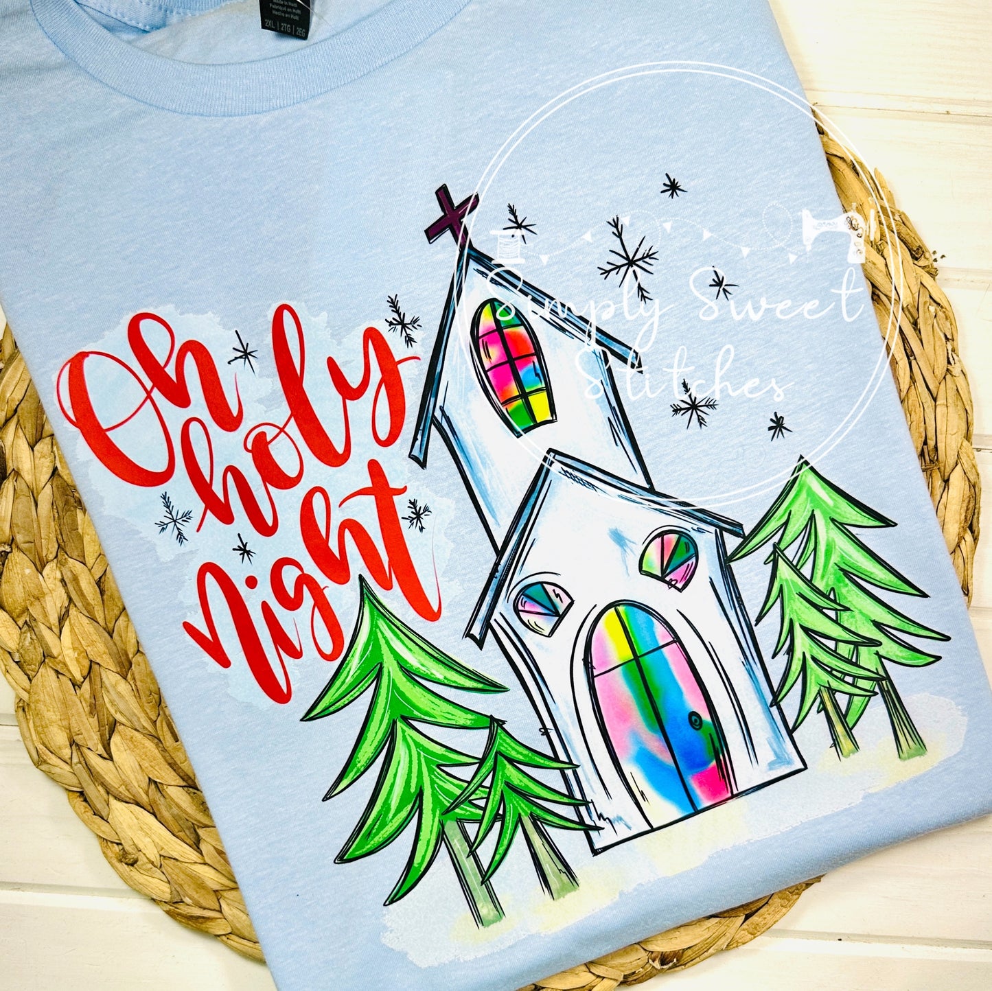 2405 - OH HOLY NIGHT - HEAT PRESS ADULT SHIRT
