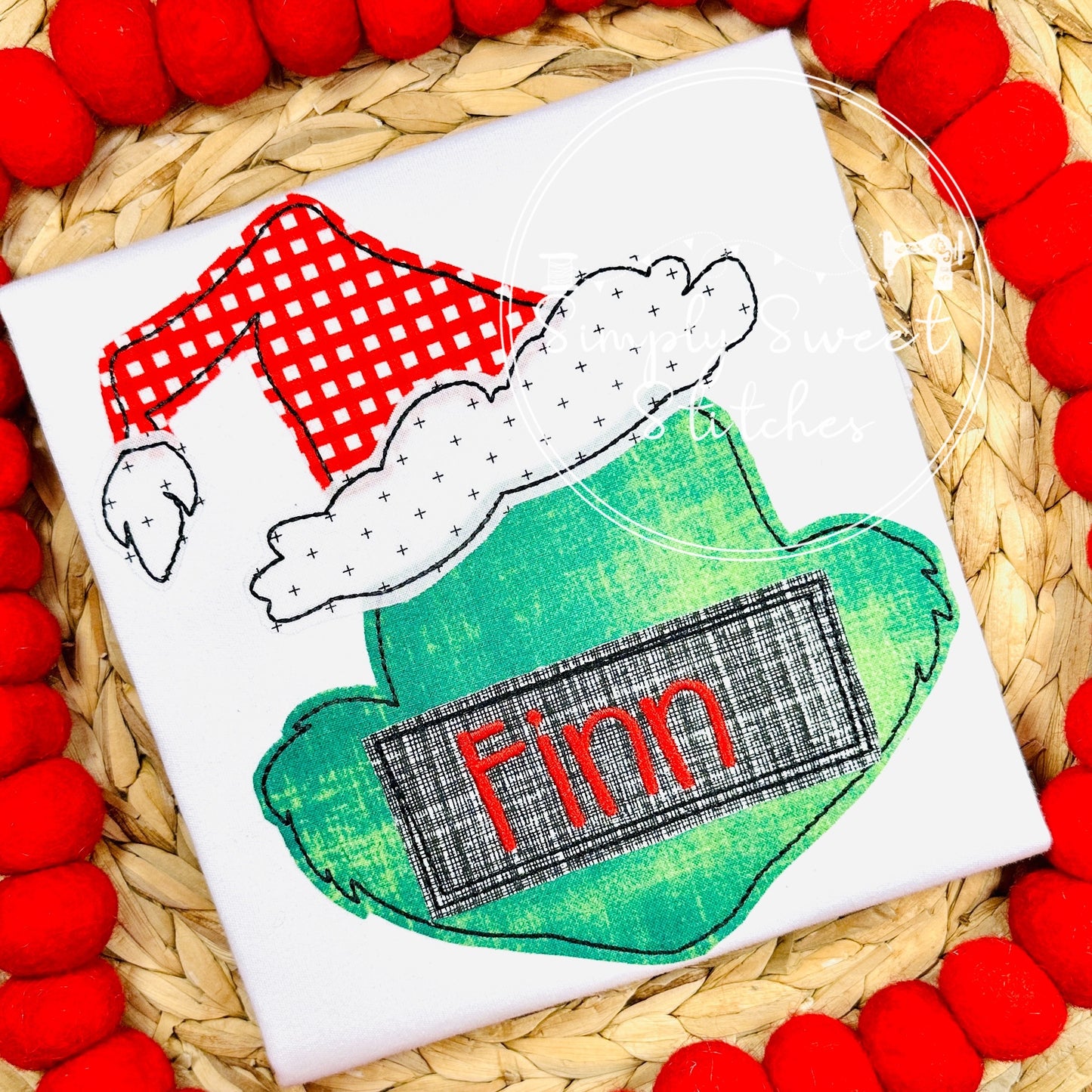 2384 - GRINCH CHRISTMAS - APPLIQUE CHILD SHIRT