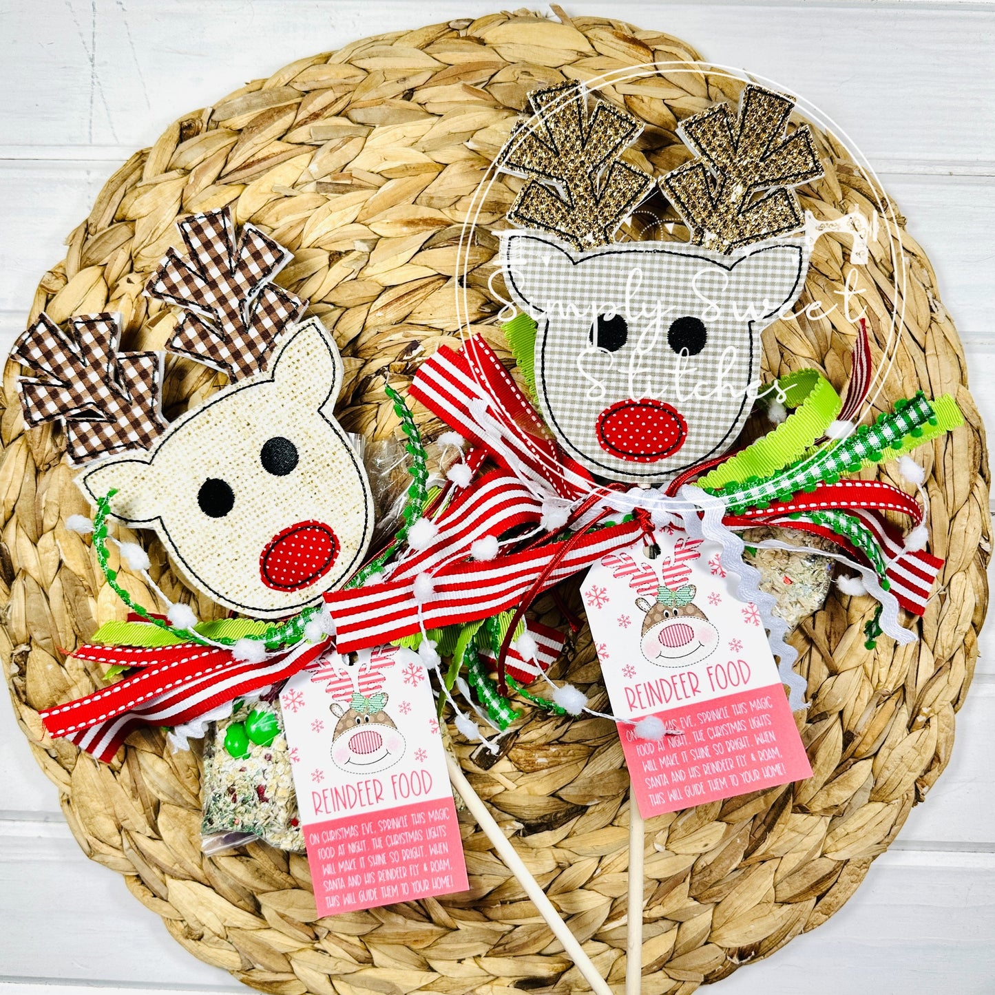 2407 - REINDEER FOOD WAND APPLIQUE - WAND SIGN