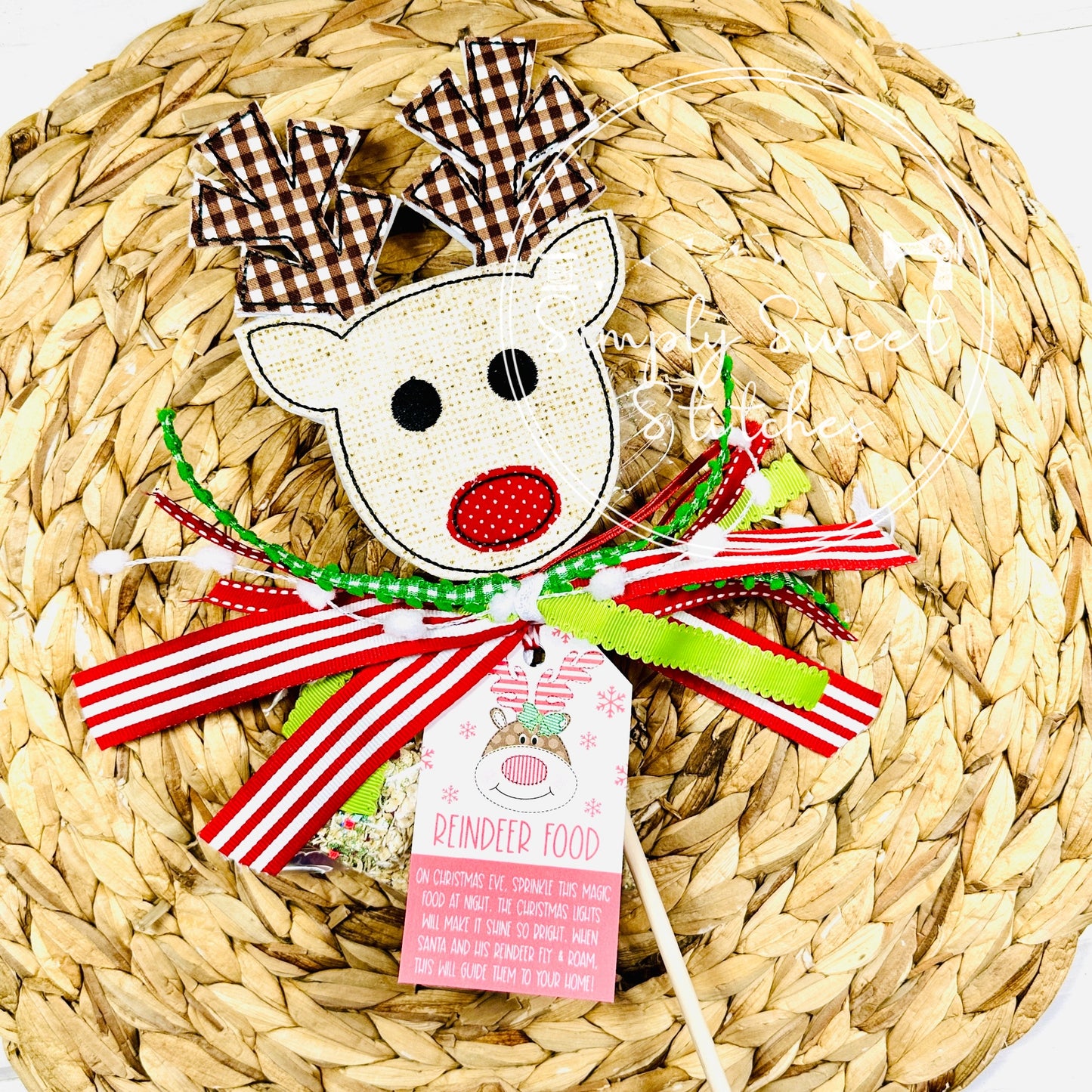 2407 - REINDEER FOOD WAND APPLIQUE - WAND SIGN