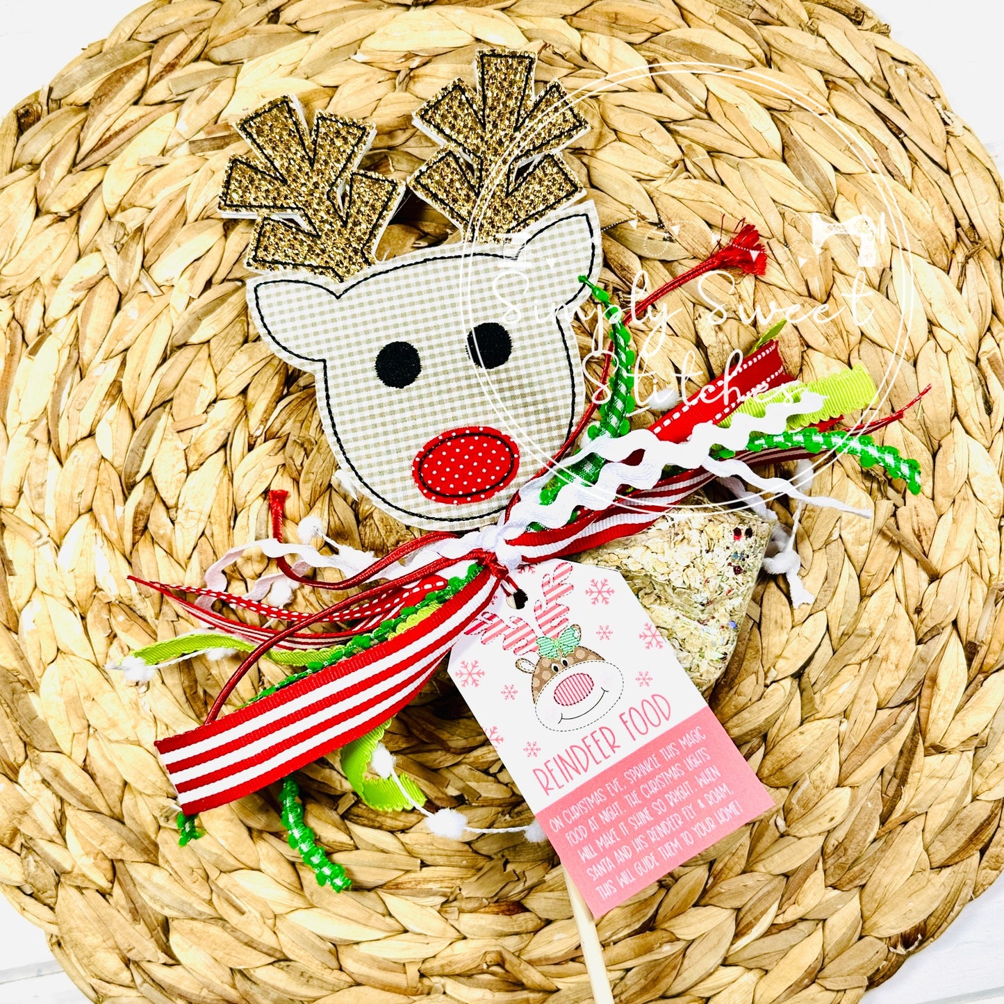2407 - REINDEER FOOD WAND APPLIQUE - WAND SIGN