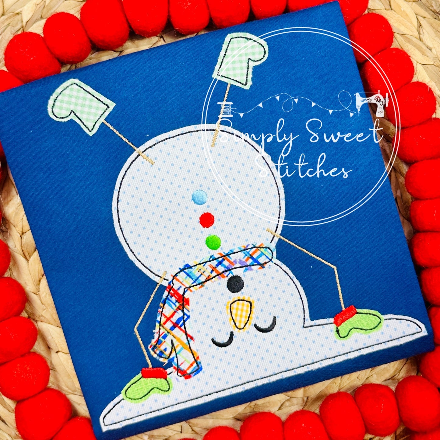 2199 - UPSIDE DOWN SNOWMAN - APPLIQUE CHILD SHIRT