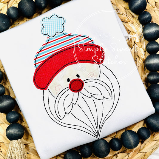 2195 - VINTAGE SUPRISED SANTA - APPLIQUE CHILD SHIRT